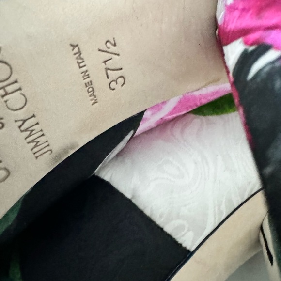 JIMMY CHOO X Off-White Sara 100 floral brocade padded boots Size: 37.5 (New) - Picture 9 of 10